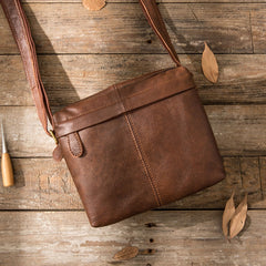 Cool Small Leather Black Mens Messenger Bags Shoulder Bags  for Men - iwalletsmen