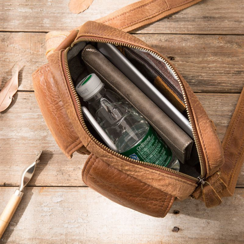 Cool Small Leather Mens Shoulder Bags Messengers Bag for Men - iwalletsmen