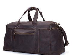 Cool Vintage Coffee Black Leather Mens Overnight Bags Travel Bags Weekender Bags For Men - iwalletsmen