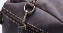 Cool Vintage Coffee Black Leather Mens Overnight Bags Travel Bags Weekender Bags For Men - iwalletsmen