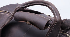 Cool Vintage Coffee Black Leather Mens Overnight Bags Travel Bags Weekender Bags For Men - iwalletsmen