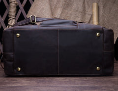 Cool Vintage Coffee Black Leather Mens Overnight Bags Travel Bags Weekender Bags For Men - iwalletsmen