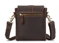 Cool Vintage Brown Leather Mens Tablet Messenger Bag Small Side Bag Messenger Bags For Men - iwalletsmen