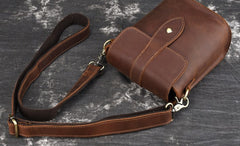 Cool Vintage Brown Leather Mens Tablet Messenger Bag Small Side Bag Messenger Bags For Men - iwalletsmen