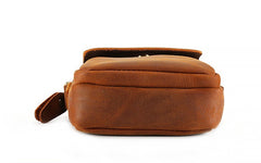 Cool Vintage Dark Brown Leather Mens Belt Pouch Small Side Bag Messenger Bag For Men - iwalletsmen