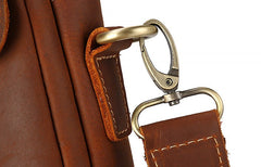 Cool Vintage Dark Brown Leather Mens Belt Pouch Small Side Bag Messenger Bag For Men - iwalletsmen