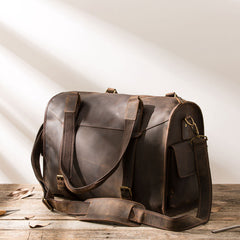 Cool Vintage Leather Mens Weekender Bag Travel Bags Shoulder Bags for men - iwalletsmen