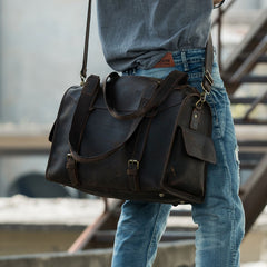 Cool Vintage Leather Mens Weekender Bag Travel Bags Shoulder Bags for men - iwalletsmen