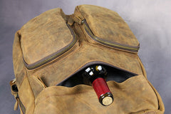 Cool Vintage Mens Leather School Backpack Satchel Backpack Leather Travel Backpack for Men - iwalletsmen