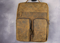Cool Vintage Mens Leather School Backpack Satchel Backpack Leather Travel Backpack for Men - iwalletsmen