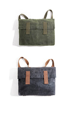 Cool Waxed Canvas Mens Green Military Courier Bag Postman Bag Backpack Large Side Bag For Men - iwalletsmen