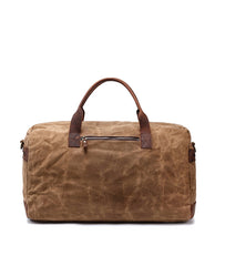 Cool Waxed Canvas Leather Mens Black Waterproof Travel Weekender Bag Duffle Bag for Men - iwalletsmen
