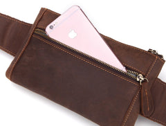 Cool Brown Vintage LEATHER MENS FANNY PACK FOR MEN BUMBAG WAIST BAGS - iwalletsmen