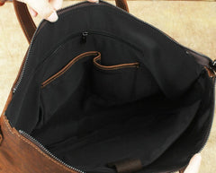 Cool Dark Brown Leather Men Vintage Briefcase 13inch laptop Shoulder Bag Work Bag For Men - iwalletsmen