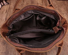 Cool Brown Leather Mens Vintage Small Briefcase Work Bag Shoulder Bag For Men - iwalletsmen