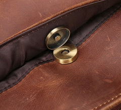 Cool Brown Leather Mens Vintage Small Briefcase Work Bag Shoulder Bag For Men - iwalletsmen