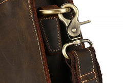Vintage Leather Mens Briefcase Work Handbags Shoulder Bags Work Bag For Men - iwalletsmen
