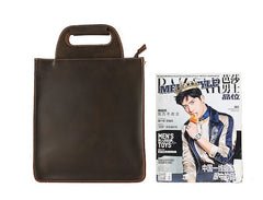 Vintage Leather Mens Briefcase Work Handbags Shoulder Bags Work Bag For Men - iwalletsmen