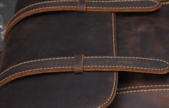 Cool Brown Leather Mens Backpack School Backpack Satchel Backpack for Men - iwalletsmen