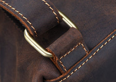 Cool Brown Leather Mens Backpack School Backpack Satchel Backpack for Men - iwalletsmen