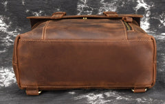 Cool Brown Leather Mens Backpack School Backpack Satchel Backpack for Men - iwalletsmen