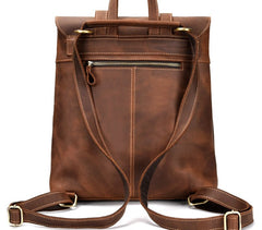 Cool Brown Leather Mens Backpack School Backpack Satchel Backpack for Men - iwalletsmen