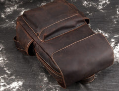 Cool Leather Mens Satchel Backpacks School Backpack Travel Backpack for Men - iwalletsmen