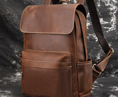 Cool Leather Mens Satchel Backpacks School Backpack Travel Backpack for Men - iwalletsmen