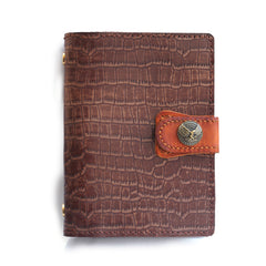 Brown Handmade Leather A7 Journal Travel Notepad Brown Notebook For Men - iwalletsmen