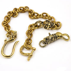 Badass Gold Mens Brass Wallet Chain Pants Chain Rhino Biker Wallet CHain For Men - iwalletsmen