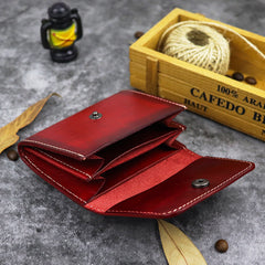 Vintage Brown Leather Men's Small Wallet Black billfold Card Wallet For Men - iwalletsmen