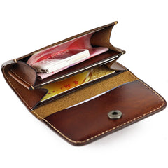 Vintage Brown Leather Men's Small Wallet Black billfold Card Wallet For Men - iwalletsmen