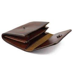 Vintage Brown Leather Men's Small Wallet Black billfold Card Wallet For Men - iwalletsmen
