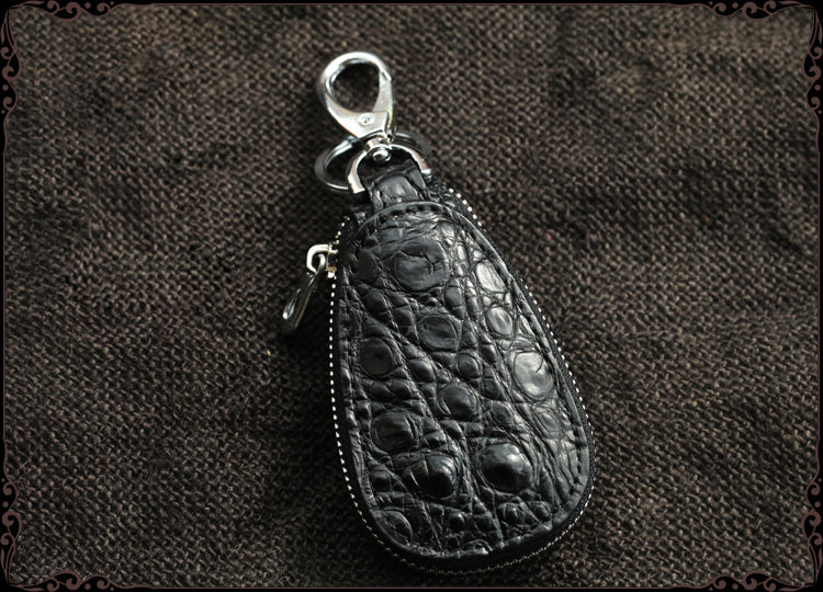 Crocodile Leather Mens Audi Volkswagen Toyota Car Key Case Car Key Holder with Belt Loop For Men - iwalletsmen