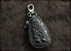 Crocodile Leather Mens Audi Volkswagen Toyota Car Key Case Car Key Holder with Belt Loop For Men - iwalletsmen