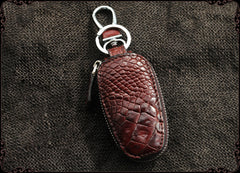 Crocodile Leather Mens Audi Volkswagen Toyota Car Key Case Car Key Holder with Belt Loop For Men - iwalletsmen