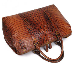 Cool Crocodile Pattern Leather Men's Travel Bag Overnight Bag Weekender Bag For Men - iwalletsmen