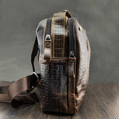 BADASS BROWN LEATHER MEN'S SLING BAG ONE SHOULDER BACKPACK CHEST BAG SLING BAG FOR MEN - iwalletsmen