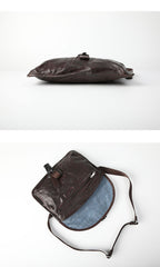 DISTRESSED BROWN LEATHER MEN'S Side BAG 10 inches MESSENGER BAG Leather Coffee Courier BAGs FOR MEN - iwalletsmen