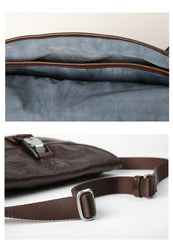 DISTRESSED BROWN LEATHER MEN'S Side BAG 10 inches MESSENGER BAG Leather Coffee Courier BAGs FOR MEN - iwalletsmen
