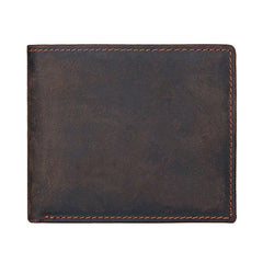 Coffee Mens Leather Bifold Wallet billfold Wallet Vintage Front Pocket Wallet for Men - iwalletsmen