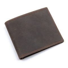 Best Brown Bifold Leather Mens Wallet Slim Wallet Billfold Wallet Driver's License Wallet for Men - iwalletsmen