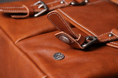 Dark Coffee Cool Leather 12 inches Small Satchel Messenger Bag Side Bag Brown Courier Bag For Men - iwalletsmen