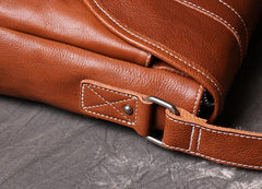 Dark Coffee Cool Leather 12 inches Small Satchel Messenger Bag Side Bag Brown Courier Bag For Men - iwalletsmen