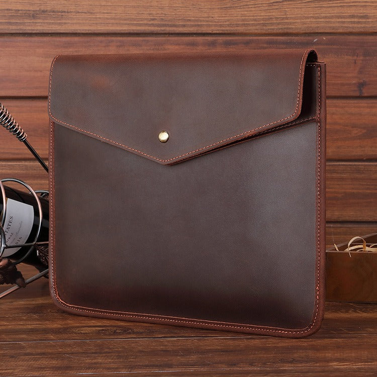 Mens Leather Hand Bag Business Male Fashion Envelope Wristlet Clutch Purse  Pack