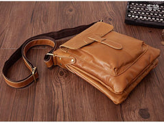 Dark Coffee LEATHER MENS Ipad Vertical SIDE BAG COURIER BAG Small Vertical MESSENGER BAG FOR MEN - iwalletsmen