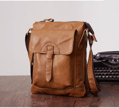 Dark Coffee LEATHER MENS Ipad Vertical SIDE BAG COURIER BAG Small Vertical MESSENGER BAG FOR MEN - iwalletsmen