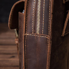 Brown LEATHER MEN'S Phone Holster Small Belt Pouch Mini Waist Bag Vertical Phone Holster FOR MEN - iwalletsmen