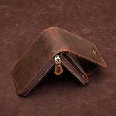 Brown Leather Billfold Cards Wallet for Men Small License Wallet Cards Wallets For Men - iwalletsmen