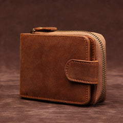 Brown Leather Billfold Cards Wallet for Men Small License Wallet Cards Wallets For Men - iwalletsmen